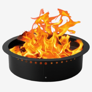 FEBTECH Fire Pit Ring Smokeless - 45" OD x 39" ID - Portable Steel Fire Ring Liner with Air Vents - Perfect for DIY in or Above-Ground Setups, Patio, Garden, Bonfires and Camping