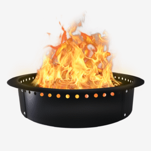 FEBTECH - Outdoor Fire Pit Ring Liner - 46" OD X 40" ID - Carbon Steel Smokeless Fire Ring with Coller Support - Ideal Bonfire Accessory for DIY Ground or Above-Ground Fire Pits