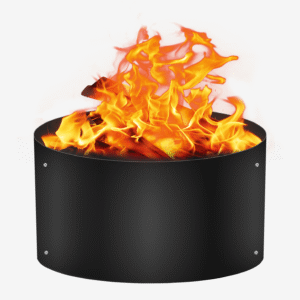 Simond Store Portable Fire Pit Ring Liner - 38" X 12" - No Bottom 2mm Heavy Duty Steel Round Fire Pit Insert - Above or In-Ground DIY Fire Ring for Outdoor Garden, Patio, Camping & Bonfire