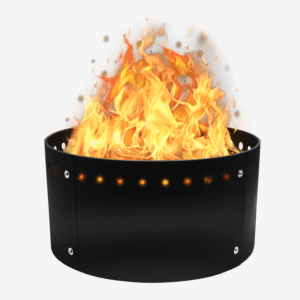 FEBTECH - Fire Ring Insert for Outside Fire Pit - 36" Dia & 10" H No Bottom 2mm Powder Coated Carbon Steel Fire Insert Round - Above or In-Ground DIY Fire Pit Liner for Outdoor Garden & Camping