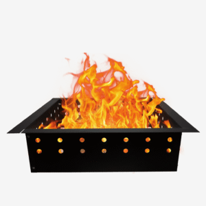 FEBTECH Smokeless Fire Pit Insert Square- 29" OD x 25" ID x 8" H Carbon Steel Square Fire Pit Insert with Air Vents - DIY FirePit Ring for Above or In-Ground Use in Patios, Gardens, and Backyards