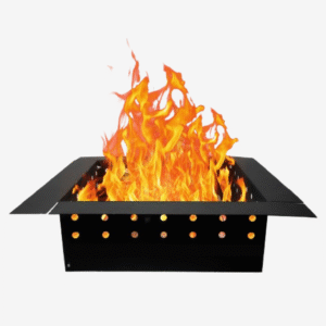 FEBTECH - Square Fire Pit Insert Ring - Carbon Steel 32" OD & 24" ID Smokeless Fire Pit Insert with Air Vents - DIY In-Ground or Above Ground FirePit for Patio, Outdoor Garden and Backyard