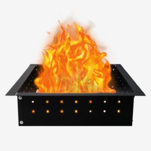 FEBTECH Smokeless Fire Pit Insert - 29" OD & 25" ID Carbon Steel Square Fire Pit Ring with Air Vents - DIY in or Above Ground Portable FirePit Ring for Outdoor Garden & Camping Bonfires