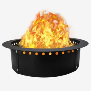 FEBTECH Smokeless Firepit Ring - 36" OD & 30" ID Carbon Steel Fire Ring for Outdoor Fire pits with Heat Resistant Coating - Portable DIY Fire Pit Insert for Outdoor Bonfires, Camping, and Gatherings