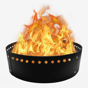 FEBTECH 36" Outdoor Fire Ring Liner - Carbon Steel Smokeless Firepit Insert with Heat Resistant Coating - Multi-Purpose Fire Ring for DIY in or Above-Ground, Backyard Gatherings & Bonfire Nights