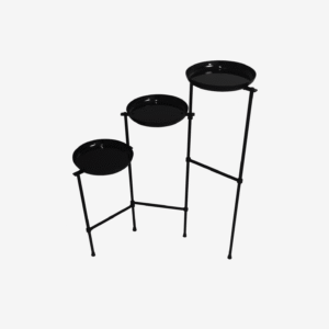 FEBTECH- 3 Tiered Plant Stand For Indoor Outdoor Plants - Decorative Metal Plant Stand Black Tall for Patio Lawn Garden Bathroom Balcony Living Room Modern Home Decor
