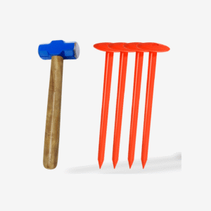 FEBTECH - Septic Tank Marker - 2.3" x 7" - Suitable Property line Markers for Protecting Your Septic Tank and Property Boundary with Solid and Sturdy Survey Stakes - Pack of 4 Pcs + 1 Hammer