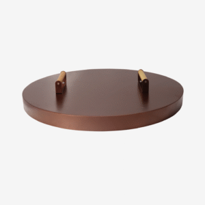25.5” firepit lid round for inside up to 23” gas fire pit lid for Outdoor Fireplace Cover Lid Steel fire pit metal cover W/ Wooden Handle & Bronze Coated Snuffer Lid for Round Patio Fire Pit Ring