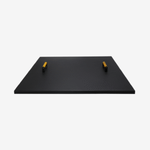 Febtech -36" Square Fire Pit Snuffer Lid - Carbon Steel Fire Pit Pan Lid for 34" FirePit- Steel FirePit Cover with Wooden Handles Shield for Outdoor Burner Cover Camping Accessories