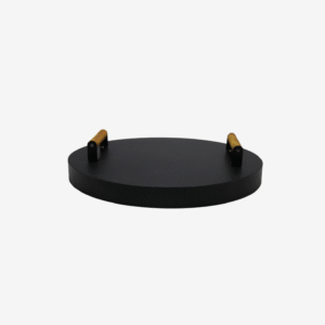 20” Round Fire Pit Lid – Heat Resistant Fire Pit Cover Lid Round for Outdoor Fireplace -16 Gauge Steel Flat Fire Pit Burner Pan Cover with Dual Wooden Handles for Patio Fire Pit Ring