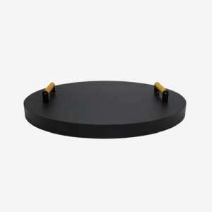 FEBTECH 27.5” Fire Pit Cover Lid Round - Fit for 27” Round Fire Pit Lid for Outdoor Fireplace Cover Lid - Steel fire Pit Metal Cover W/Dual Wooden Handles & Heat Resistant Coating