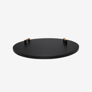 31” Round Fire Pit Lid – Heat Resistant Fire Pit Cover Lid Round for Outdoor Fireplace -16 Gauge Steel Flat Fire Pit Burner Pan Cover with Dual Wooden Handles Snuffer Lid for Patio Fire Pit Ring