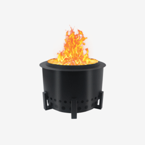 FEBTECH 21.6" Smokeless Firepit - Carbon Steel Table Top Fire Pit Smokeless with Fire Grate - Heavy Duty Portable Fire Pit - Perfect for Bonfire, Camping & Wood Burning, Patio Outdoor