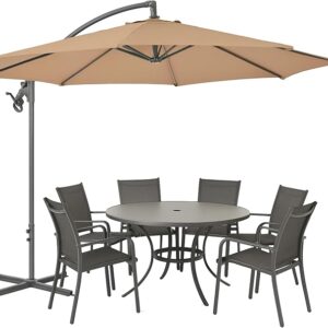 10 FT Cantilever Patio Umbrella offset – Heavy Duty Outdoor offset patio umbrella W/ Crank - Hanging Umbrella w/ Infinite Tilt Patio Umbrellas used as a pool stand alone umbrella or beach umbrella