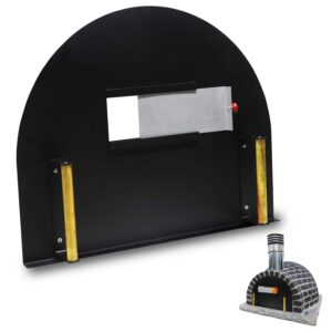 FEBTECH 25” x 20” Pizza Oven Door - Stainless Steel Outdoor Brick Oven Door - Brick Pizza Oven Door W/Viewing Window - Outdoor Pizza Oven Door Fits Brick Wood Pizza Oven & Commercial Pizza Ovens