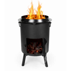 FEBTECH 16" Uzbek Kazan Oven Heavy Duty Outdoor Wood Fire Cooking Stove | Uzbek kazan oven with protable design | wood fire oven kazan for camping, backyard, perfect uzbek kazan for plov